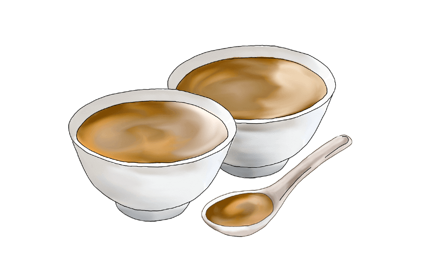 Illustration of tea tasting process
